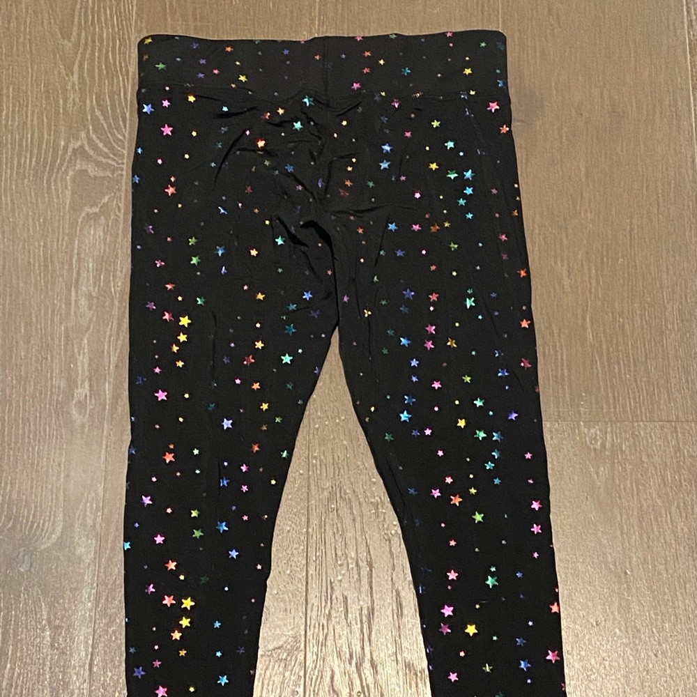 Women Black Star Tights / Yoga pants - never worn - size large